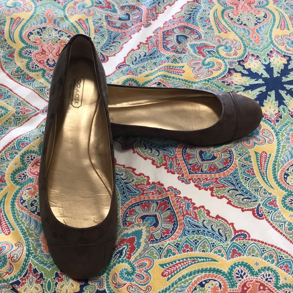 Coach Leather Signature Ballet Flats